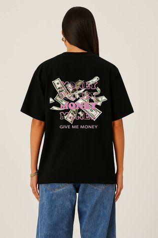 Футболка Money чорна (S-M) 5044 фото