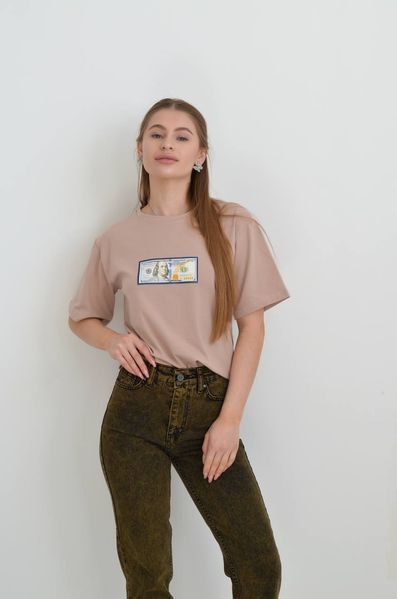 Футболка з принтом 100$ (S) 4991 фото