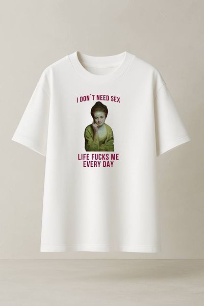 Футболка I don't need sex біла (L) 5270 фото